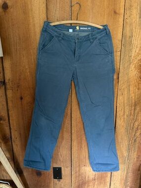 Lined Carhartt Women's Straight Leg Pants in Slate Blue